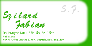 szilard fabian business card