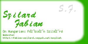 szilard fabian business card